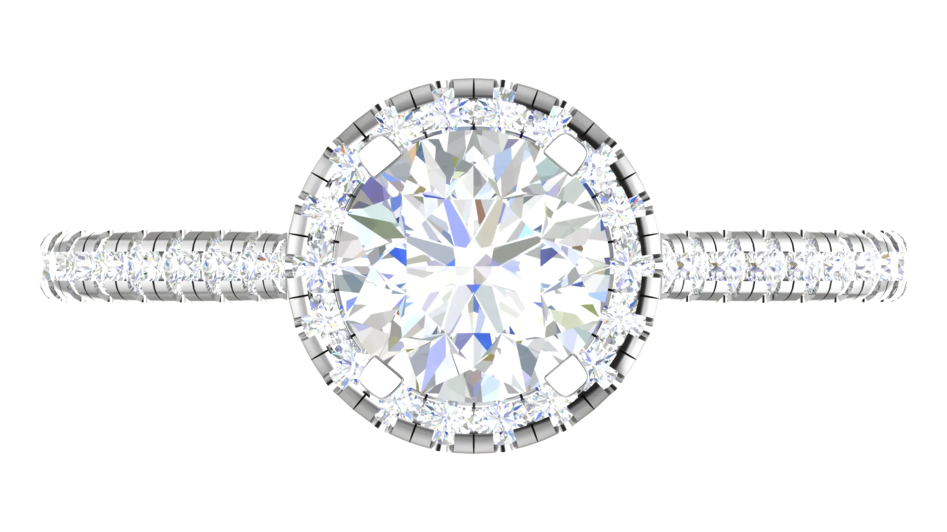 0.70 cts Solitaire Halo Diamond Shank Platinum Ring JL PT RH RD 109