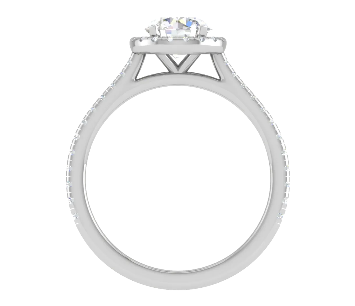 0.70 cts Solitaire Halo Diamond Shank Platinum Ring JL PT RH RD 109