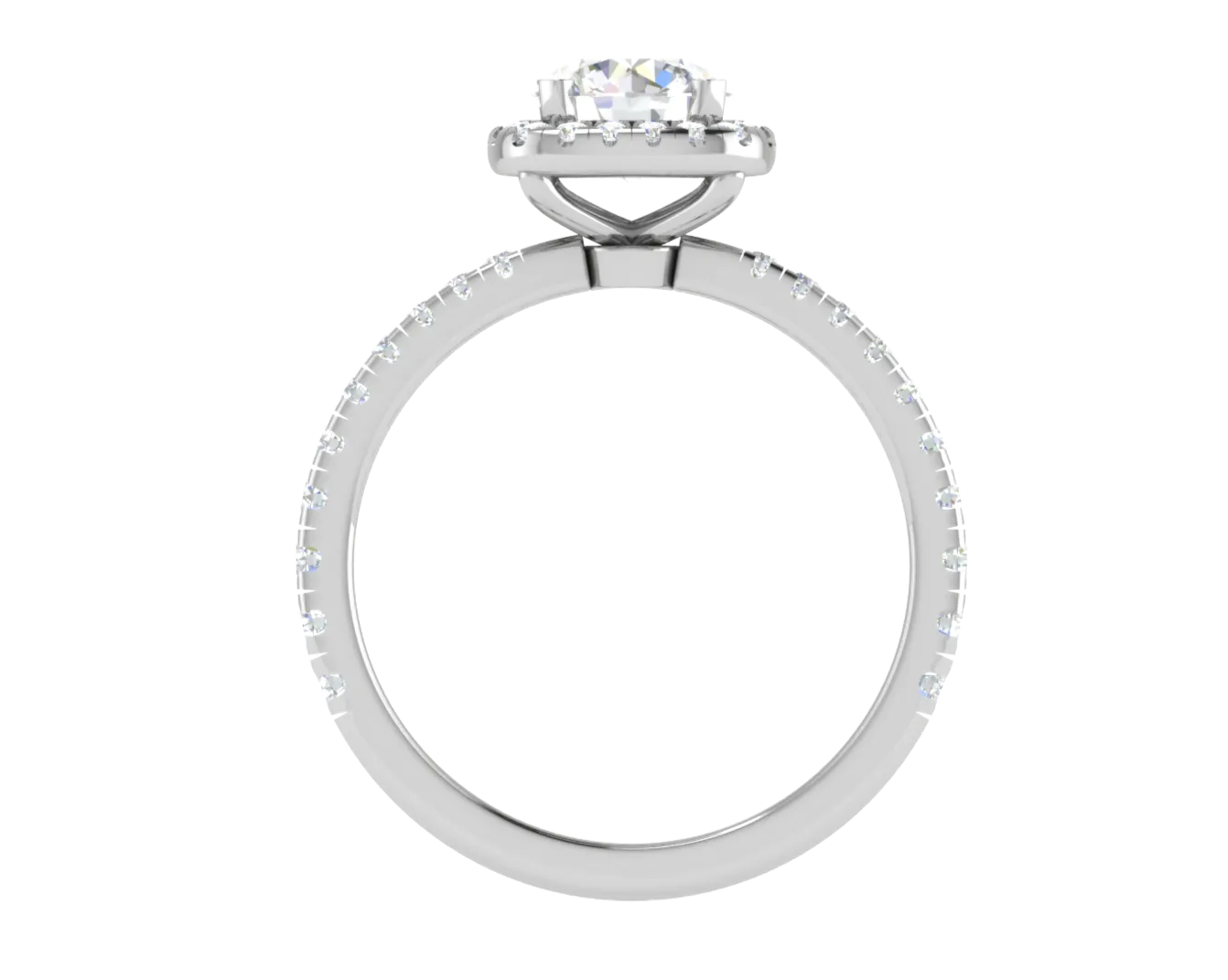 0.70 cts Solitaire with Square Halo Diamond Shank Platinum Ring JL PT RH RD 108