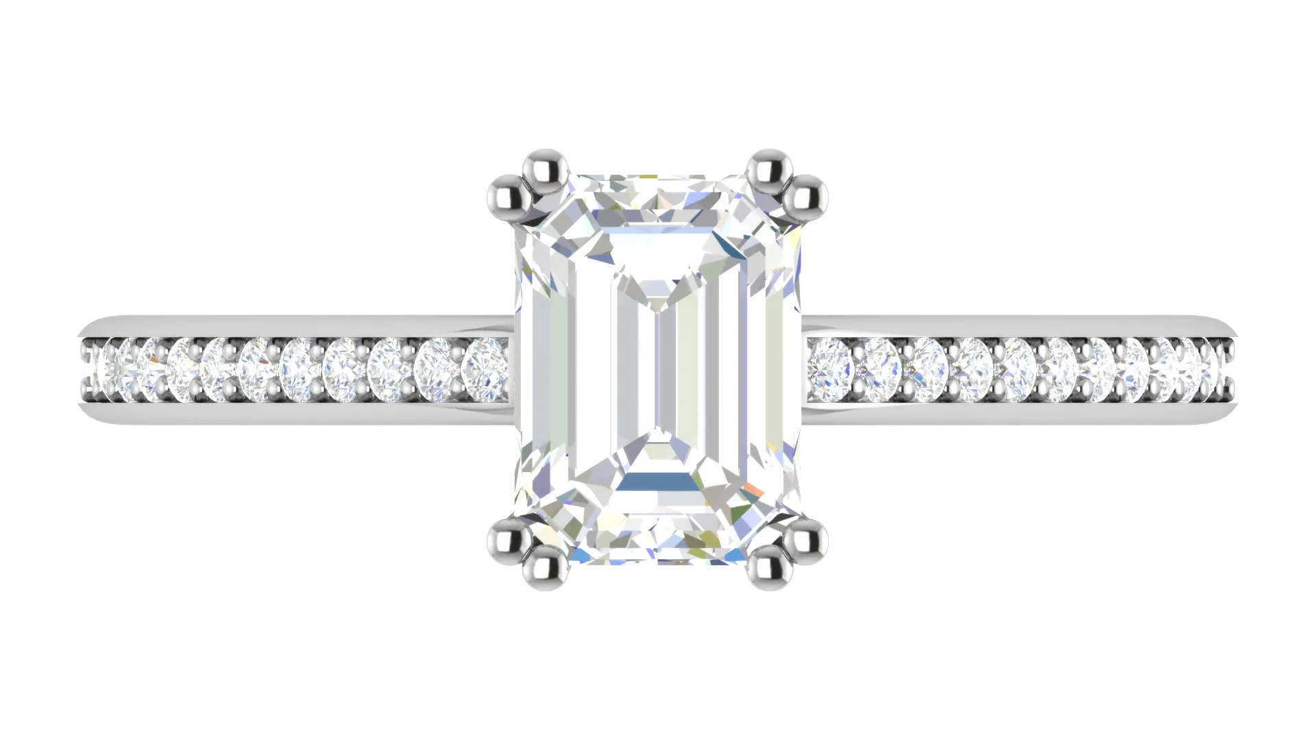 0.70cts Emerald Cut Solitaire Diamond Shank Platinum Ring JL PT RC EM 152