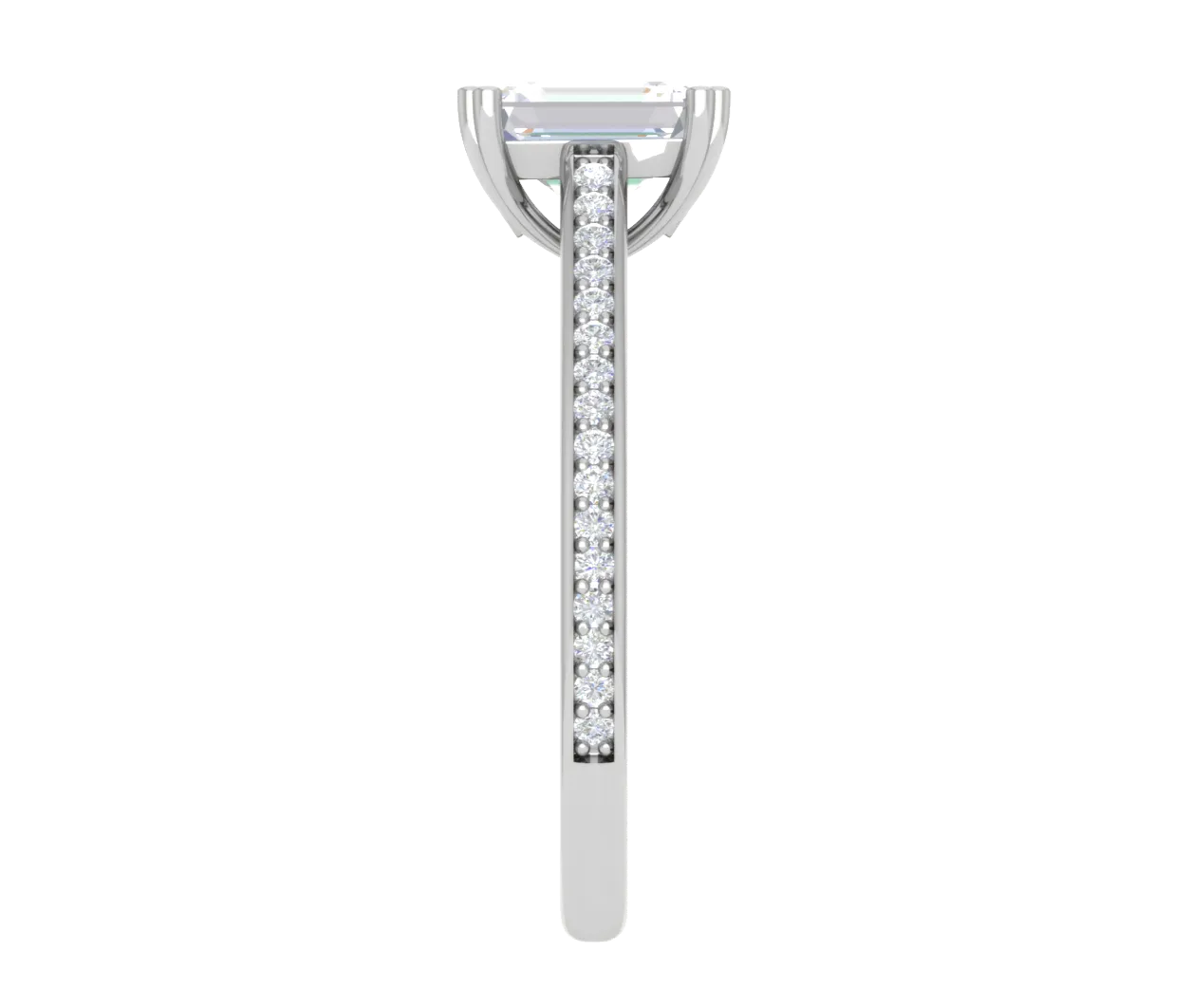 0.70cts Emerald Cut Solitaire Diamond Shank Platinum Ring JL PT RC EM 152