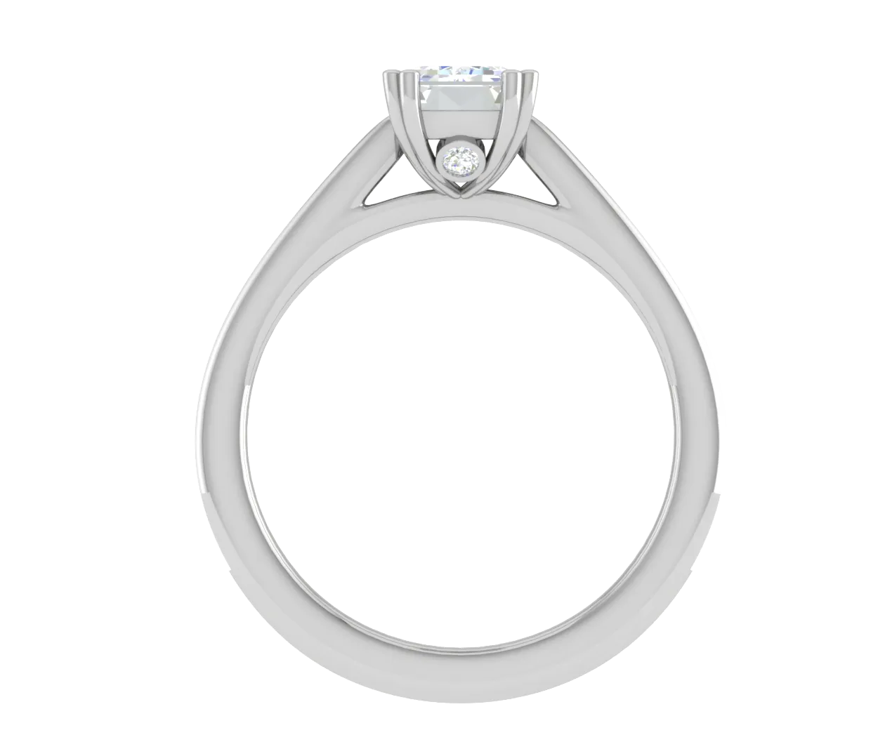 0.70cts Emerald Cut Solitaire Diamond Shank Platinum Ring JL PT RC EM 152