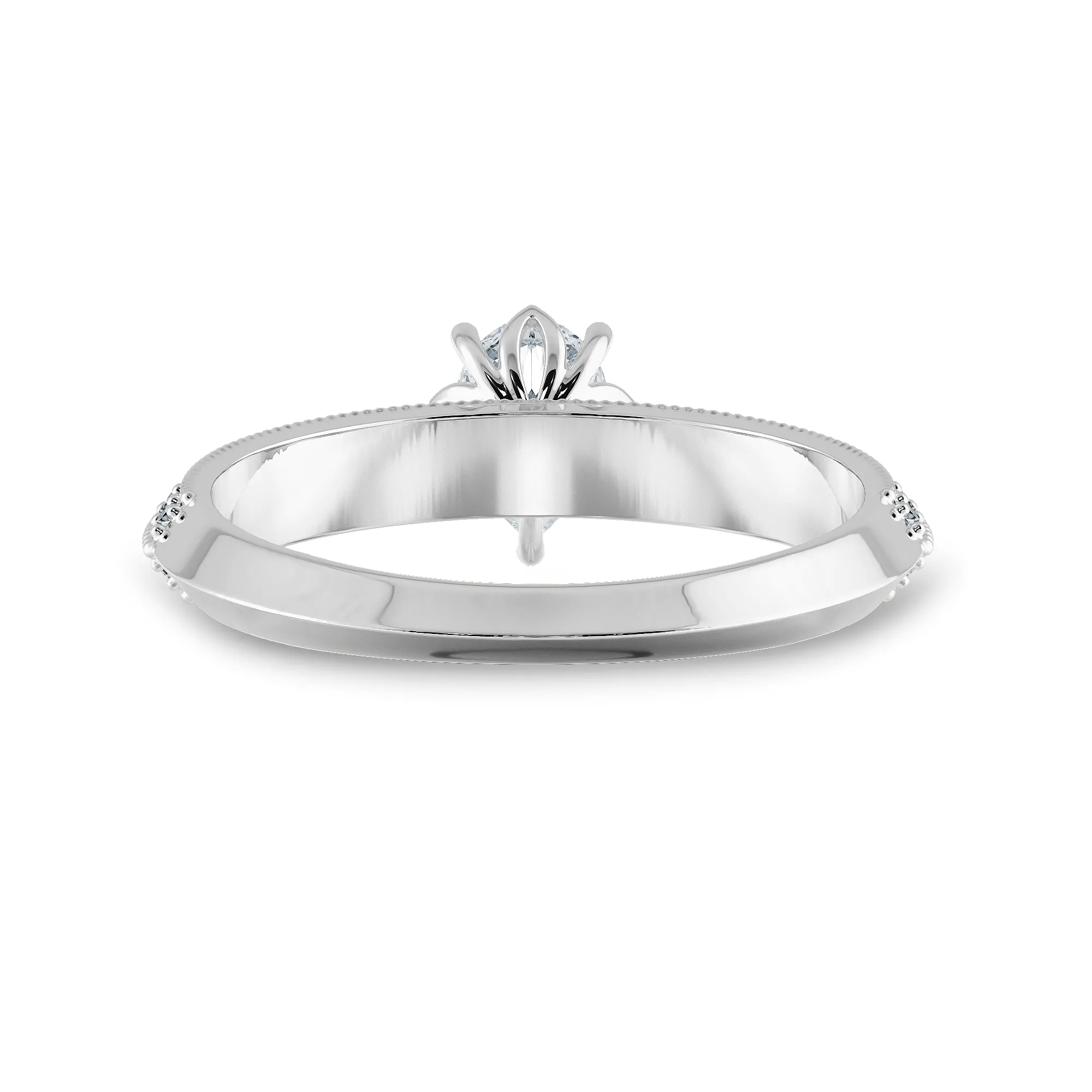 0.70cts Pear Cut Solitaire Diamond Split Shank Platinum Ring JL PT 1191-B