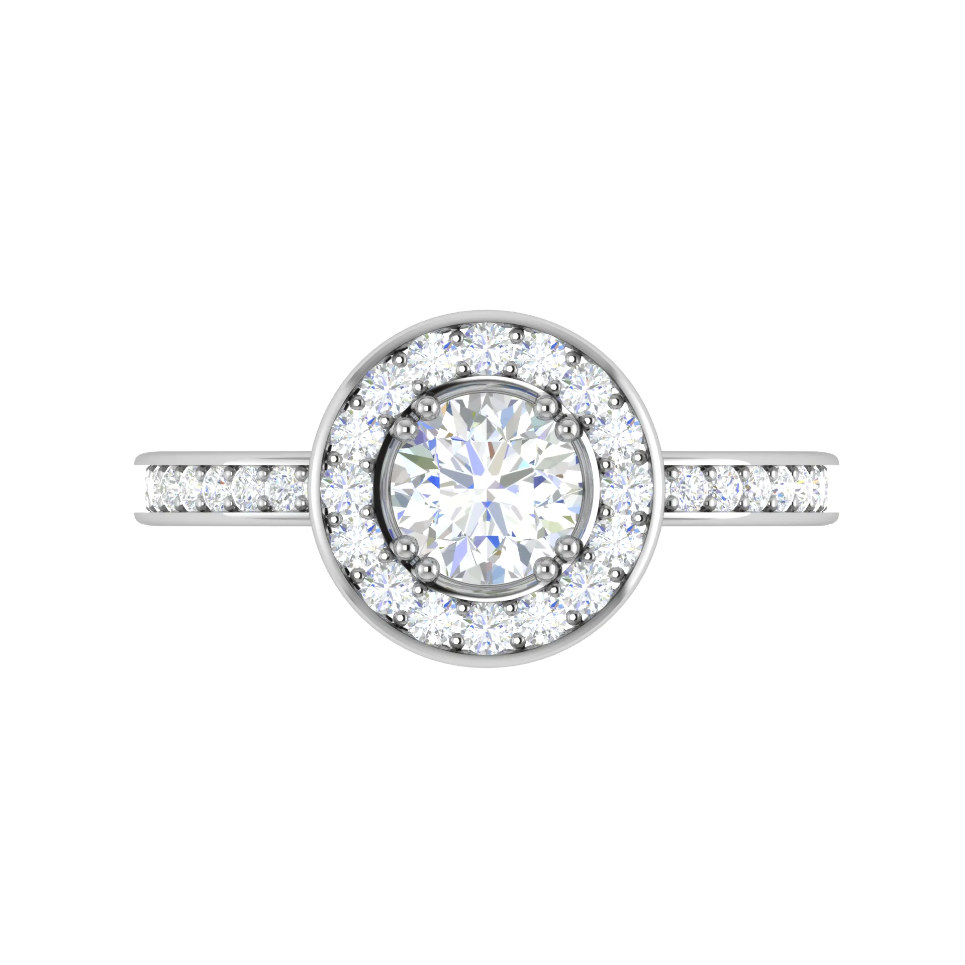 0.70cts Solitaire Halo Diamond Shank Platinum Diamond Ring JL PT RH RD 166