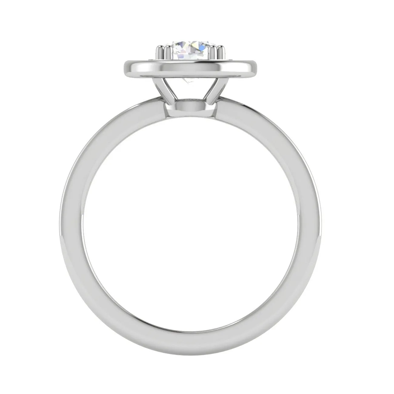 0.70cts Solitaire Halo Diamond Shank Platinum Diamond Ring JL PT RH RD 166