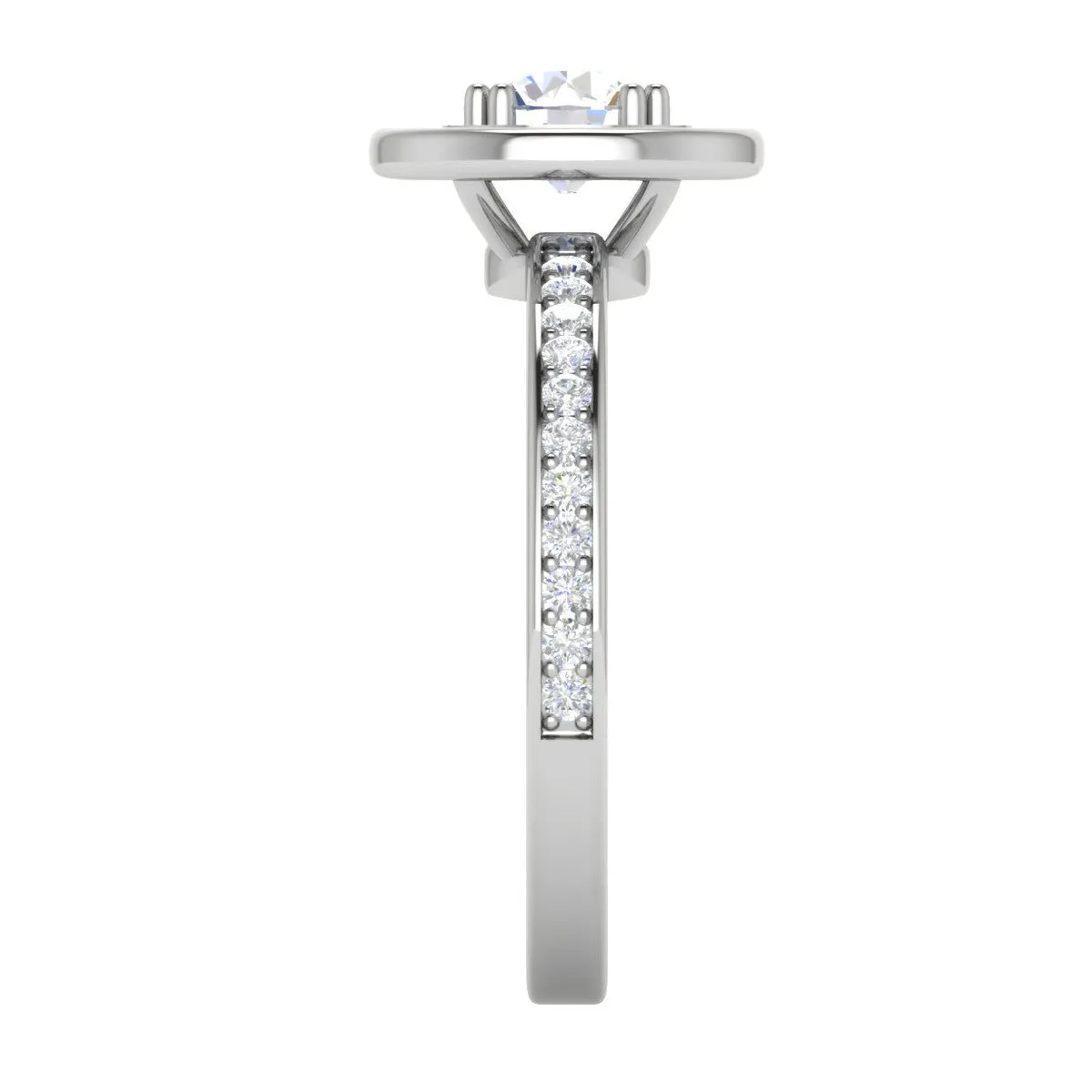0.70cts Solitaire Halo Diamond Shank Platinum Diamond Ring JL PT RH RD 166