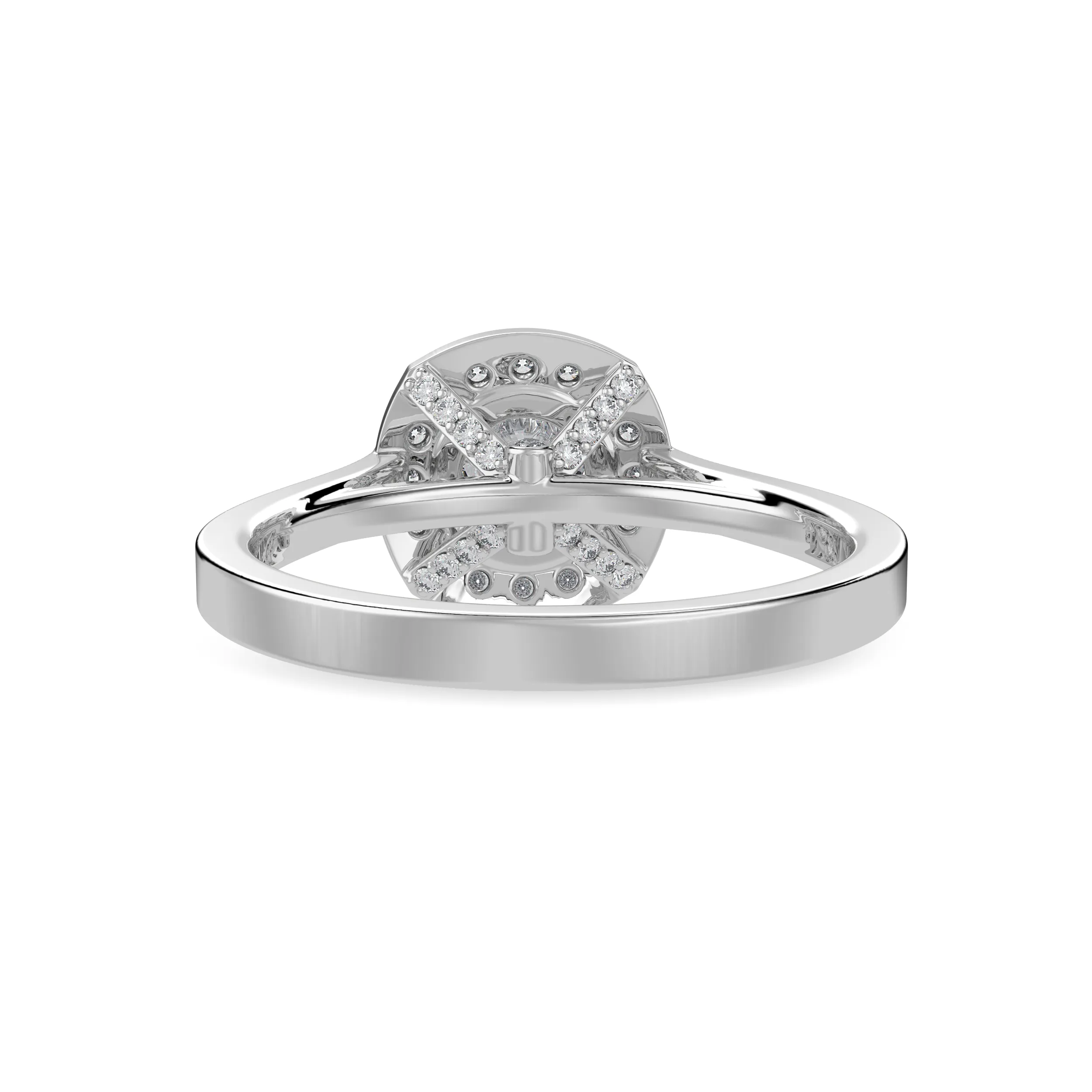 1-Carat Solitaire Halo Diamond Shank Platinum Ring JL PT 1332-C