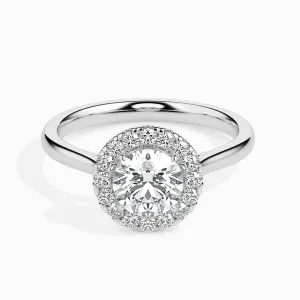 1-Carat Solitaire Halo Diamond Shank Platinum Ring JL PT 19021-C