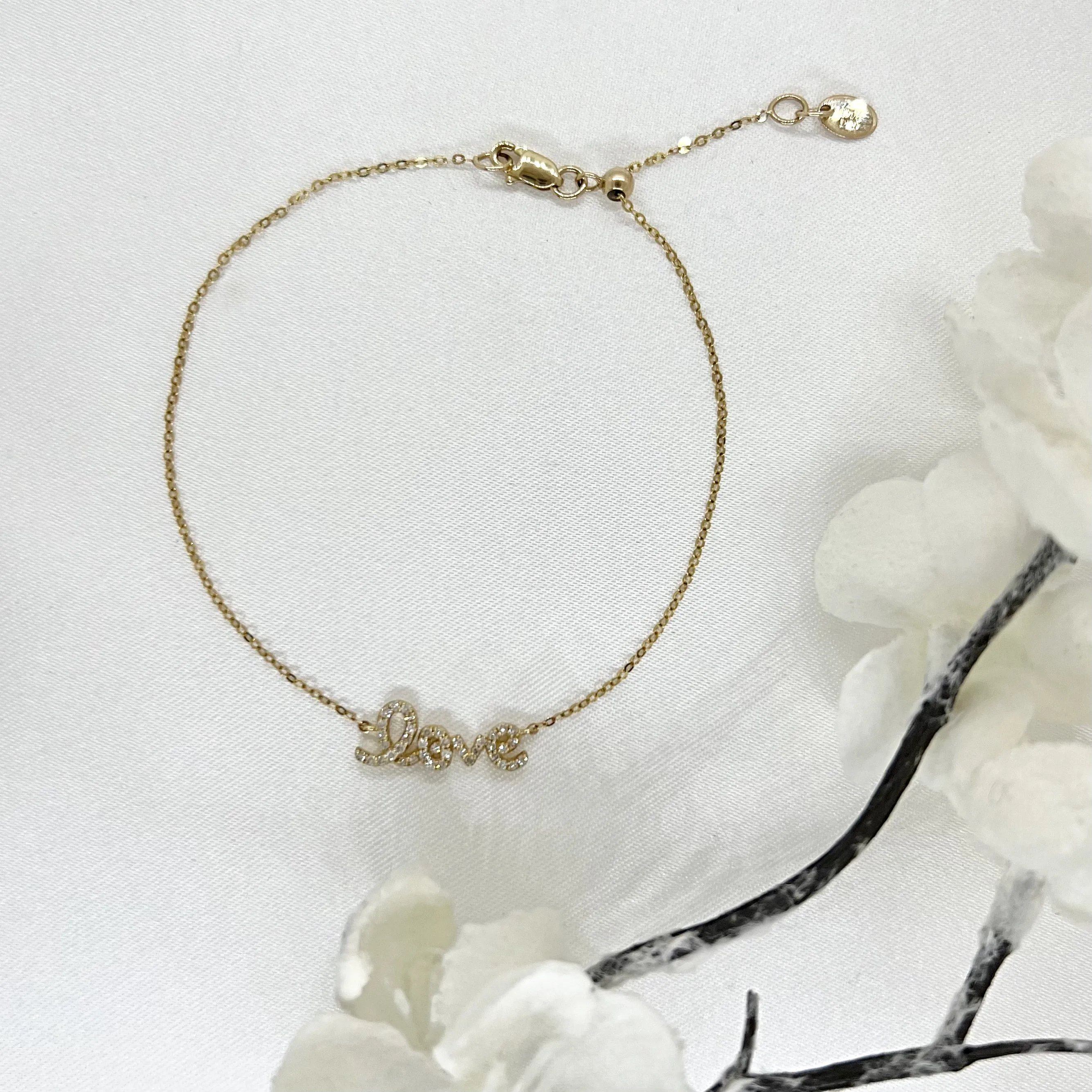 10k Gold LOVE Diamond Bracelet