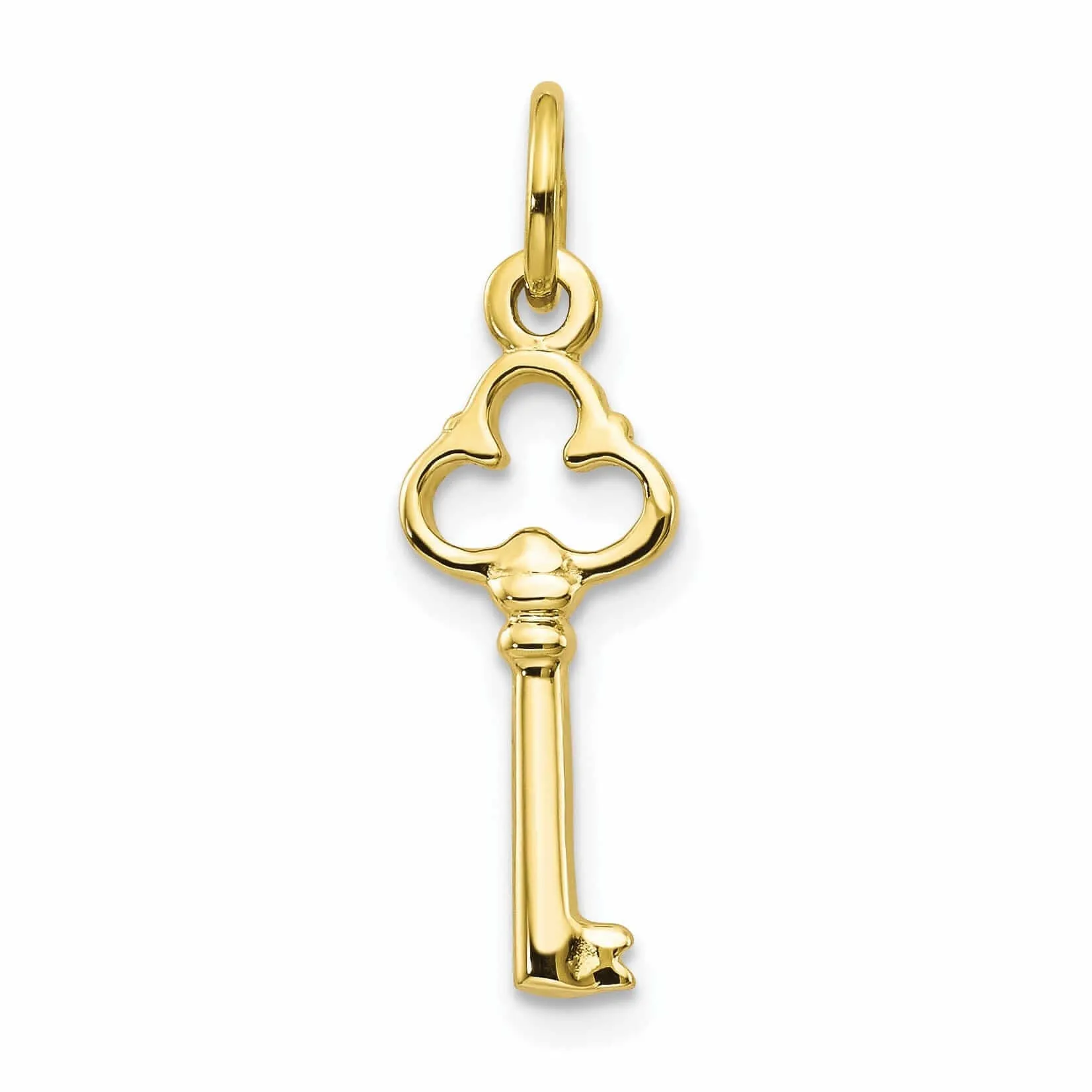 10k Yellow Gold Polished Finish Key Pendant