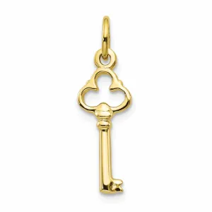10k Yellow Gold Polished Finish Key Pendant