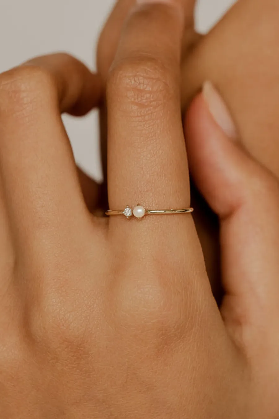 14k Gold Light of the Moon Diamond Ring