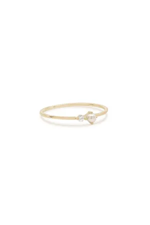 14k Gold Light of the Moon Diamond Ring