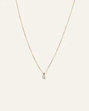 14k Gold Natural Diamond Solitaire Necklace