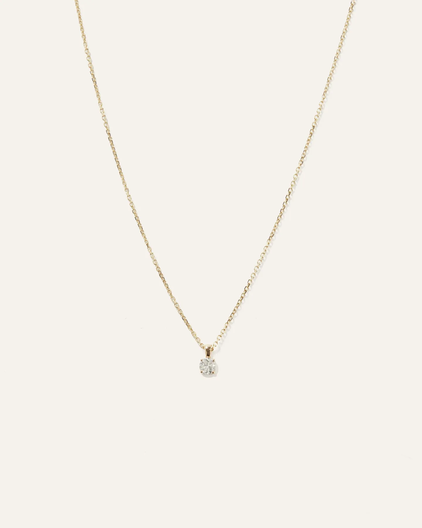 14k Gold Natural Diamond Solitaire Necklace