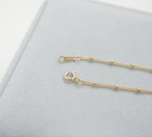 14K Gold Womens Black Spinel Beaded Bracelets Charm Bracelets for Women