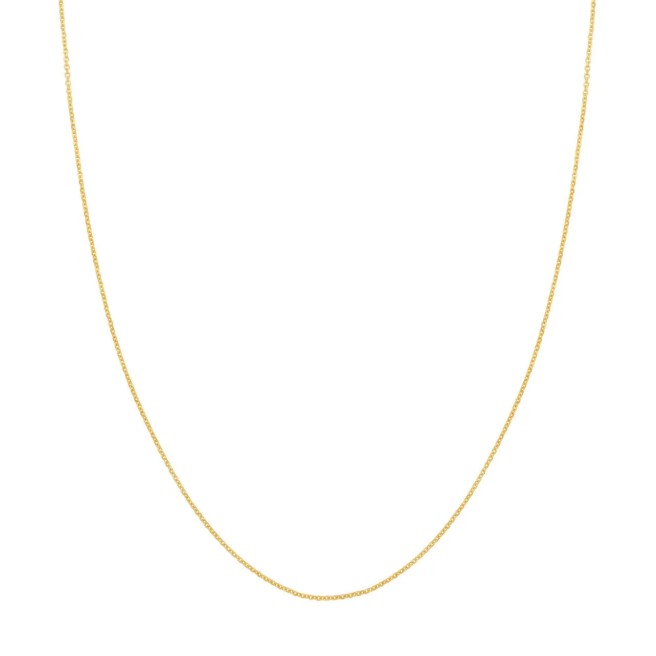 14K Yellow Gold and White Gold 1.05mm Diamond Cut Cable Chain Necklaces with Lobster Lock