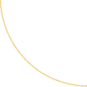 14K Yellow Gold and White Gold 1.05mm Diamond Cut Cable Chain Necklaces with Lobster Lock