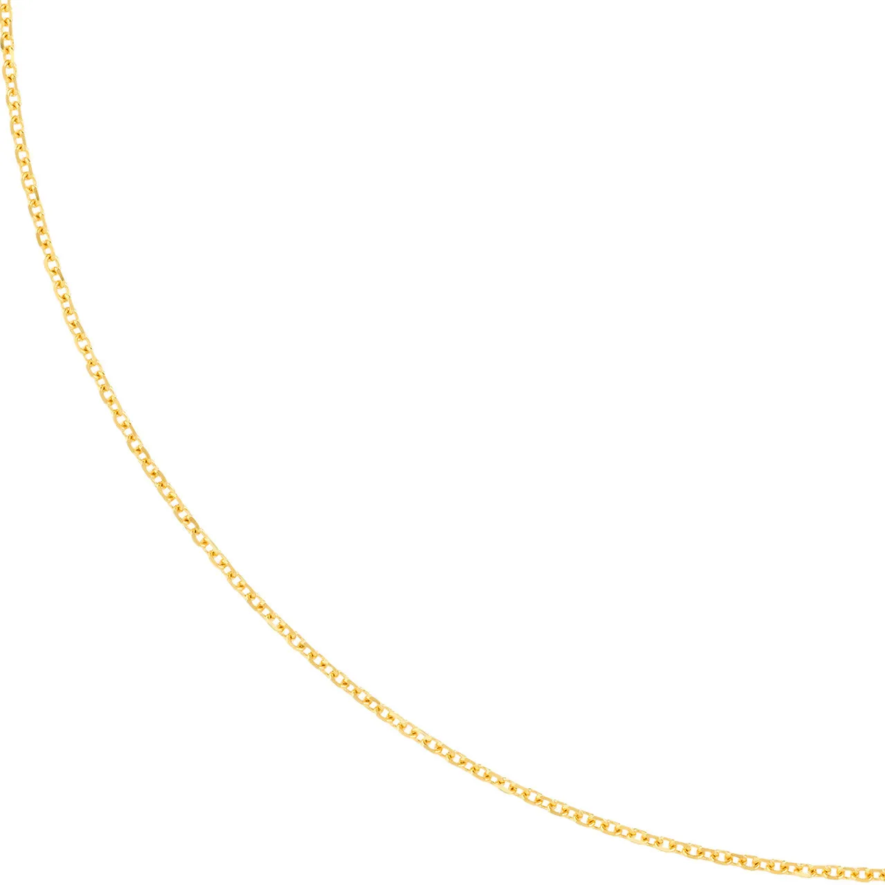 14K Yellow Gold and White Gold 1.05mm Diamond Cut Cable Chain Necklaces with Lobster Lock