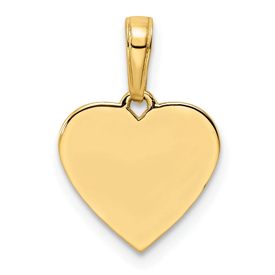 14k Yellow Gold and White Rhodium D.C Puffy Heart Pendant