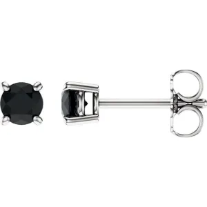 14KT Gold 1/2 CTW Round Black Diamond Stud Earrings
