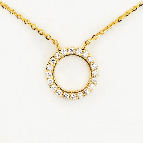 14KY 0.15CTW DIAMOND NECKLACE - DIAMOND CIRCLE