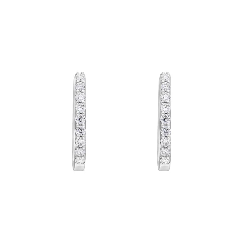 18ct White Gold 0.21ct Diamond Hoop Earrings