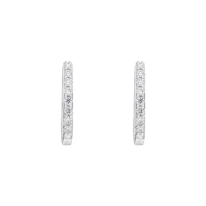 18ct White Gold 0.21ct Diamond Hoop Earrings