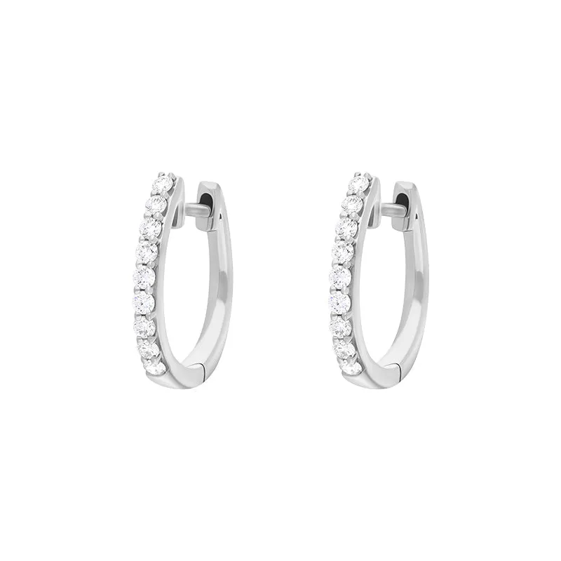 18ct White Gold 0.21ct Diamond Hoop Earrings