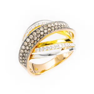 18K Three-Toned Gold Tdw. 1.15ct Diamond Ring - 20692964