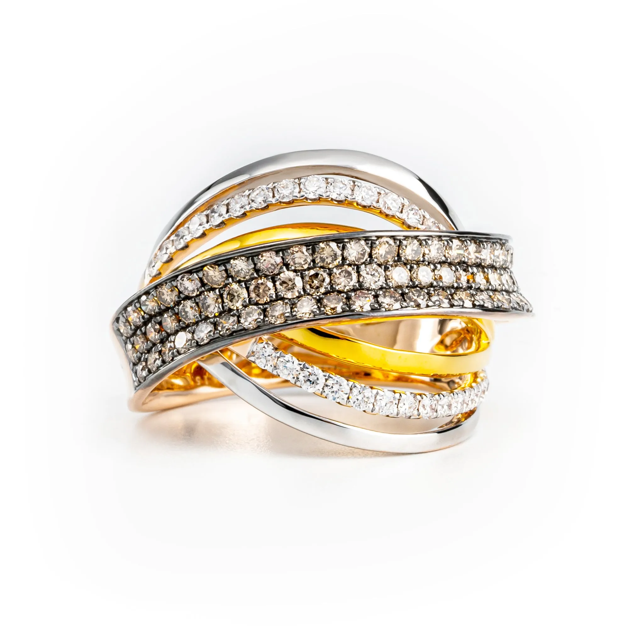 18K Three-Toned Gold Tdw. 1.15ct Diamond Ring - 20692964