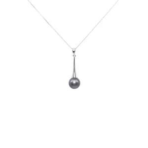 18K White Gold Tahitian Pearl Pendant - 20465773