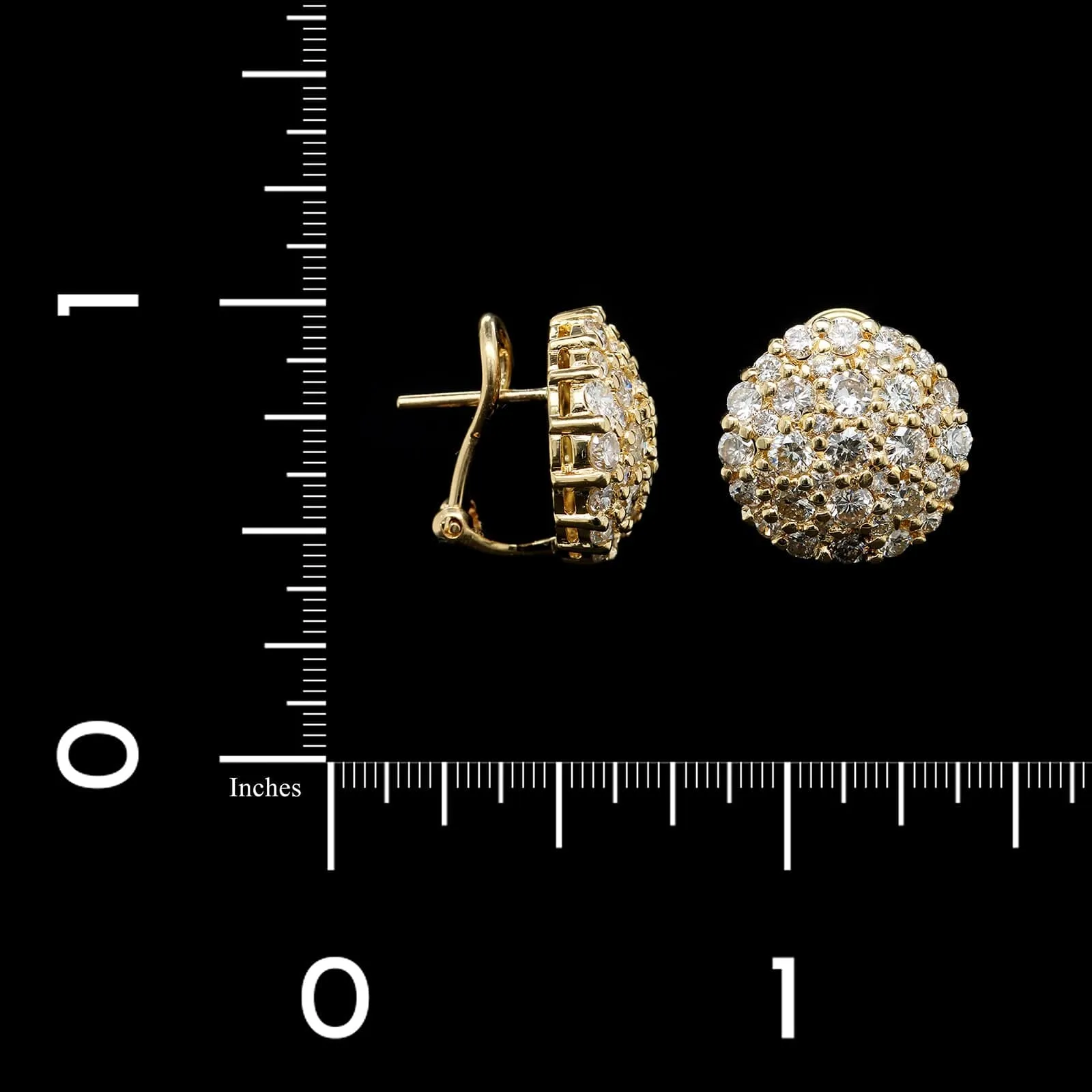 18K Yellow Gold Estate Diamond Earrings