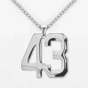 43 Number Pendant with Chain Kids Necklace - Stainless Steel