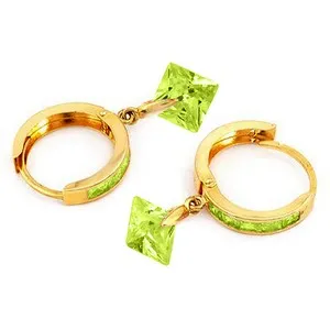 7.58 Carat 14K Solid Yellow Gold Marlena Green Zirconia Earrings