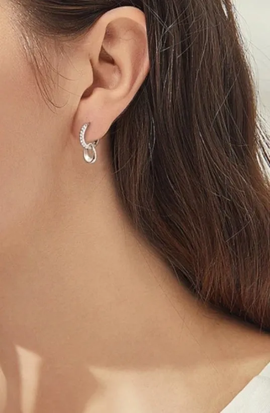925 Silver 1.3mm 0.01CT Moissanite Drop Earrings