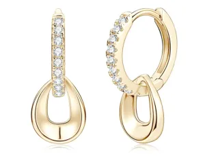 925 Silver 1.3mm 0.01CT Moissanite Drop Earrings