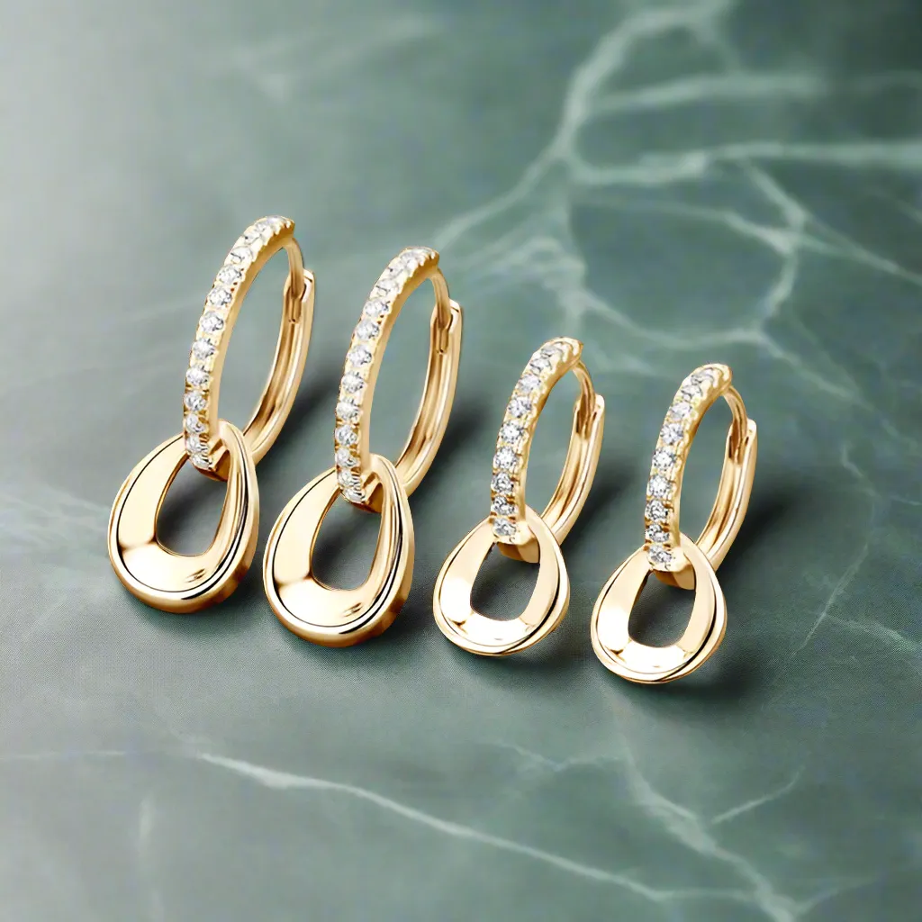 925 Silver 1.3mm 0.01CT Moissanite Drop Earrings