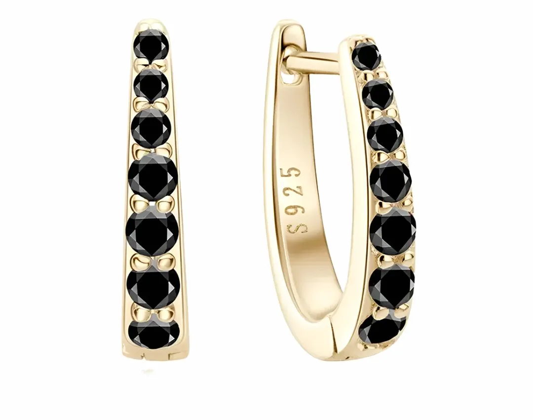 925 Silver 2MM 0.21CT Moissanite diamond hoop clip Earrings