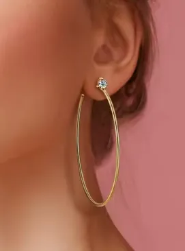 925 Silver 4MM 0.3CT Moissanite Diamond Big Hoop Earrings
