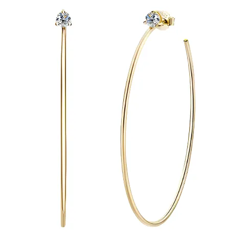 925 Silver 4MM 0.3CT Moissanite Diamond Big Hoop Earrings