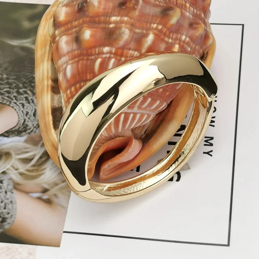 Alloy Statement Cuff Bracelet For Women Chunky Gold Bangle