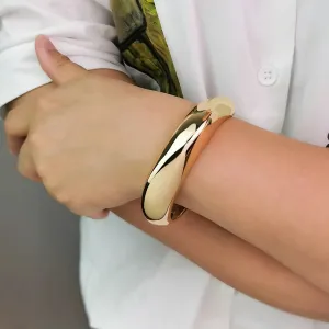 Alloy Statement Cuff Bracelet For Women Chunky Gold Bangle