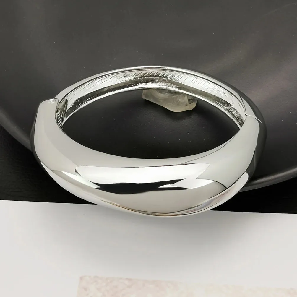 Alloy Statement Cuff Bracelet For Women Chunky Gold Bangle