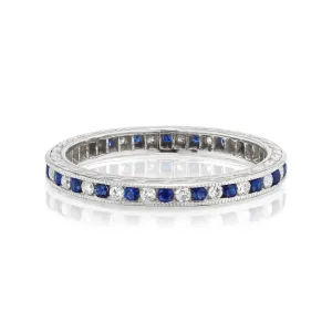 Alternating Sapphire and Diamond Band