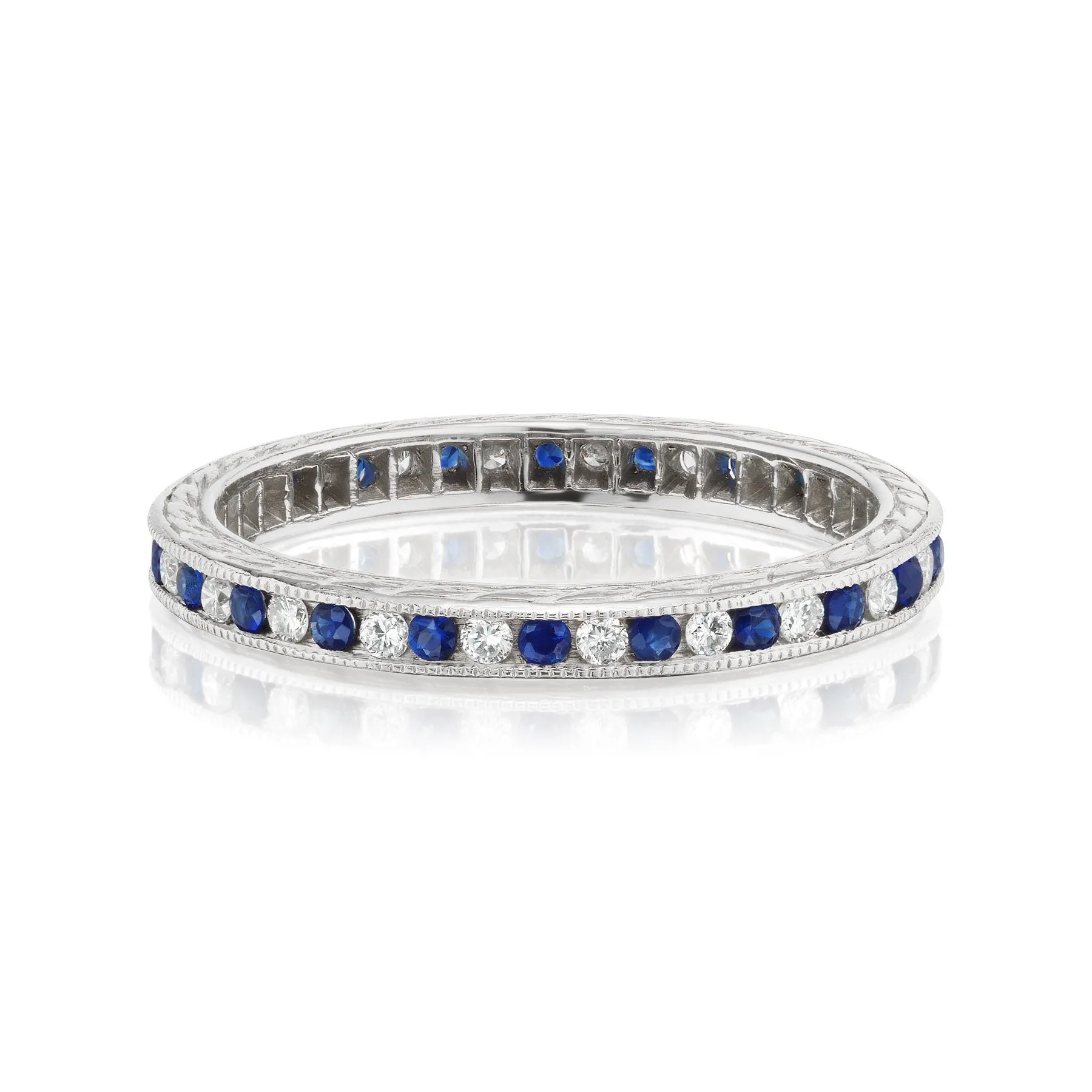 Alternating Sapphire and Diamond Band