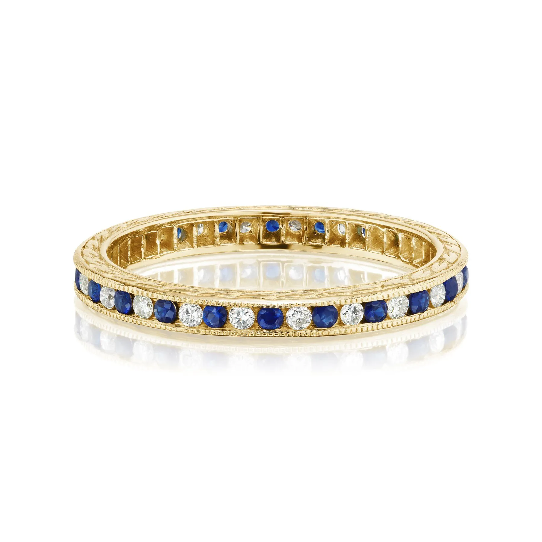 Alternating Sapphire and Diamond Band