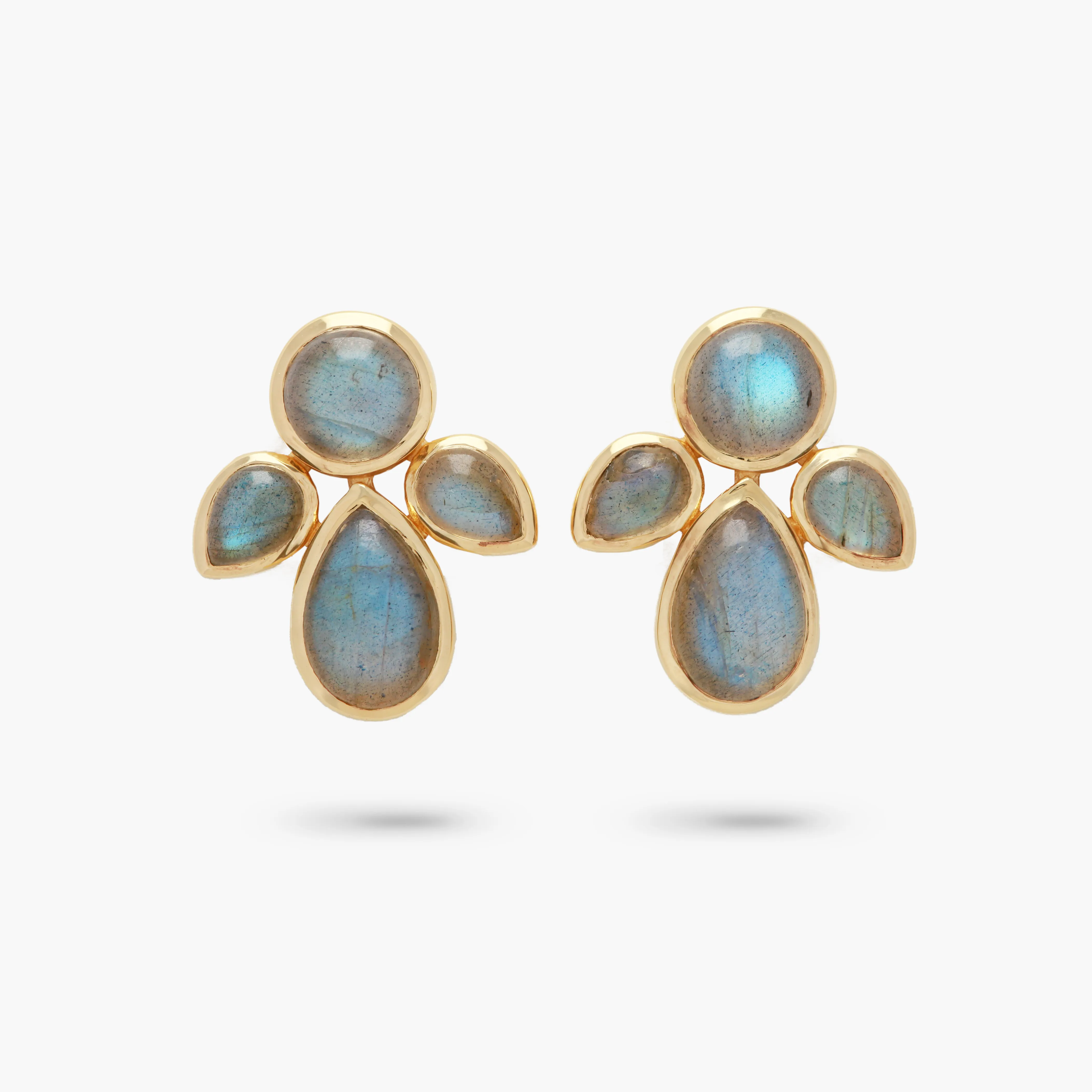 Amare Wear Statement Labradorite Angel Leaf Studs