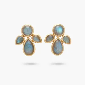 Amare Wear Statement Labradorite Angel Leaf Studs