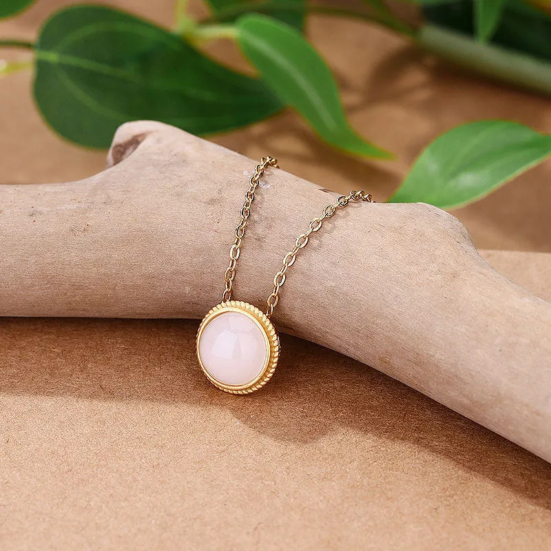 Ancient gold craftsmanship inlaid with Natural Hetian White Jade necklace
